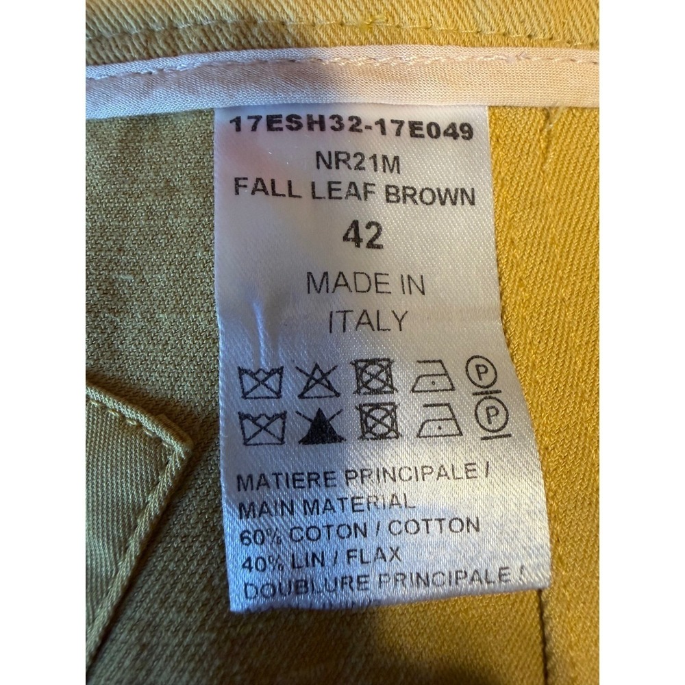 Chloe Pleated Cargo Shorts Mustard Yellow Cotton Linen Cinch Back Size 42 IT - Picture 7 of 11
